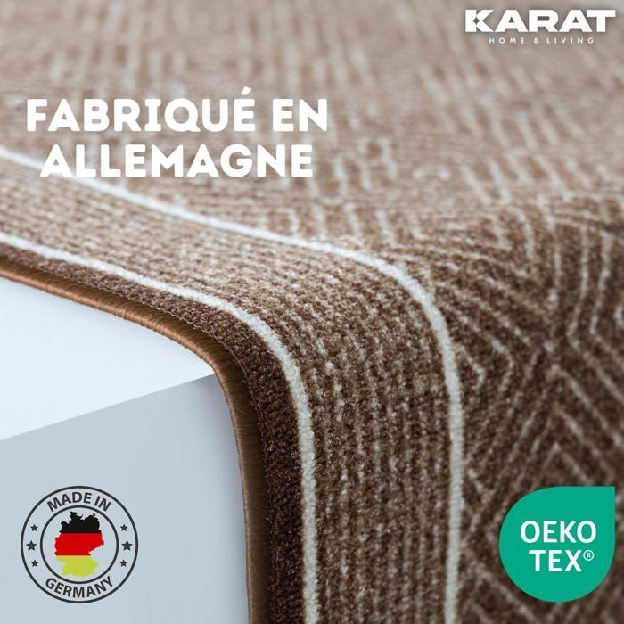 Alfombra personalizada Olymp, alfombra de interior con estampado de rombos, marrón, 80 x 250 cm