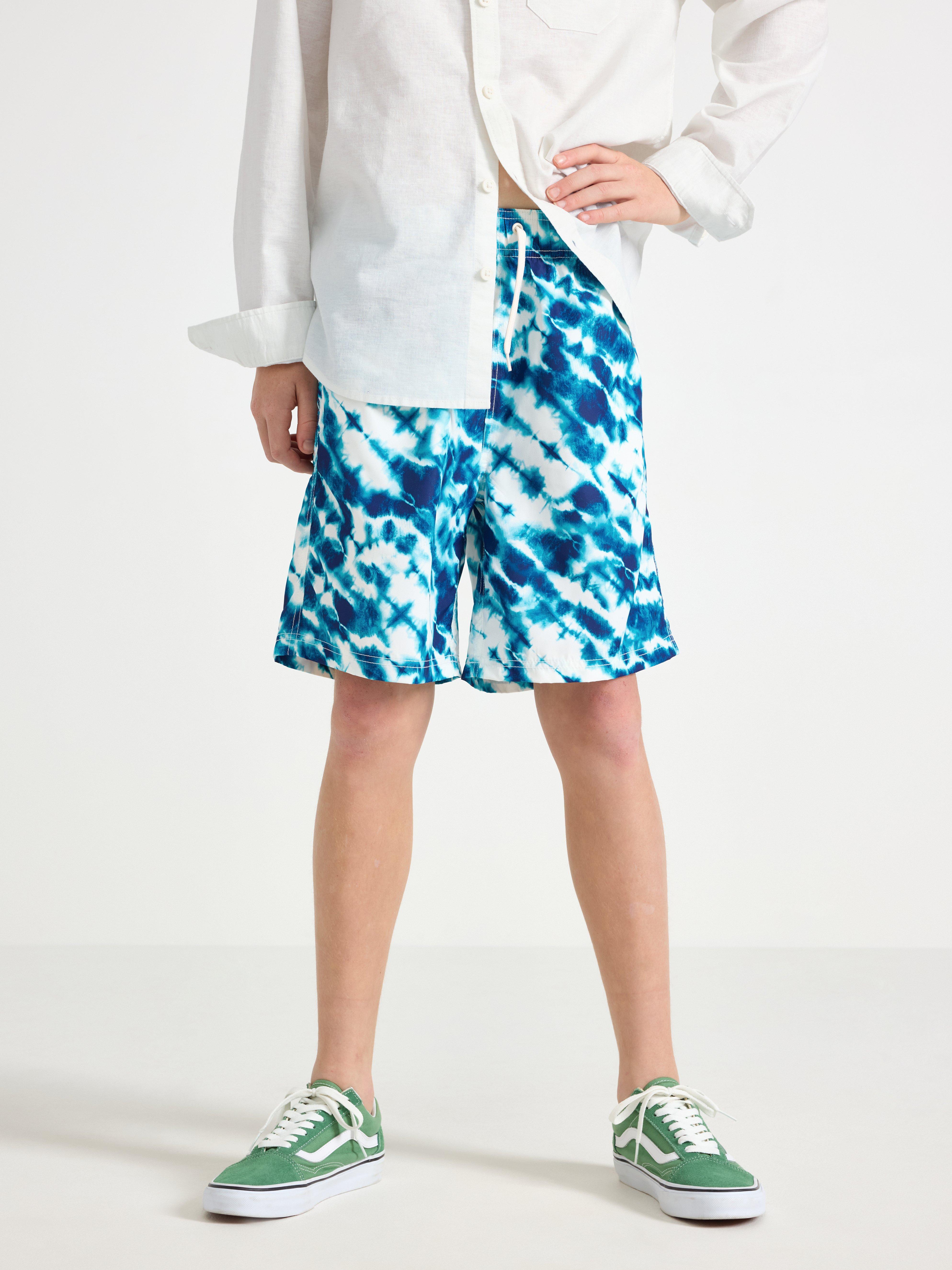 Short de bain blanc cassé
