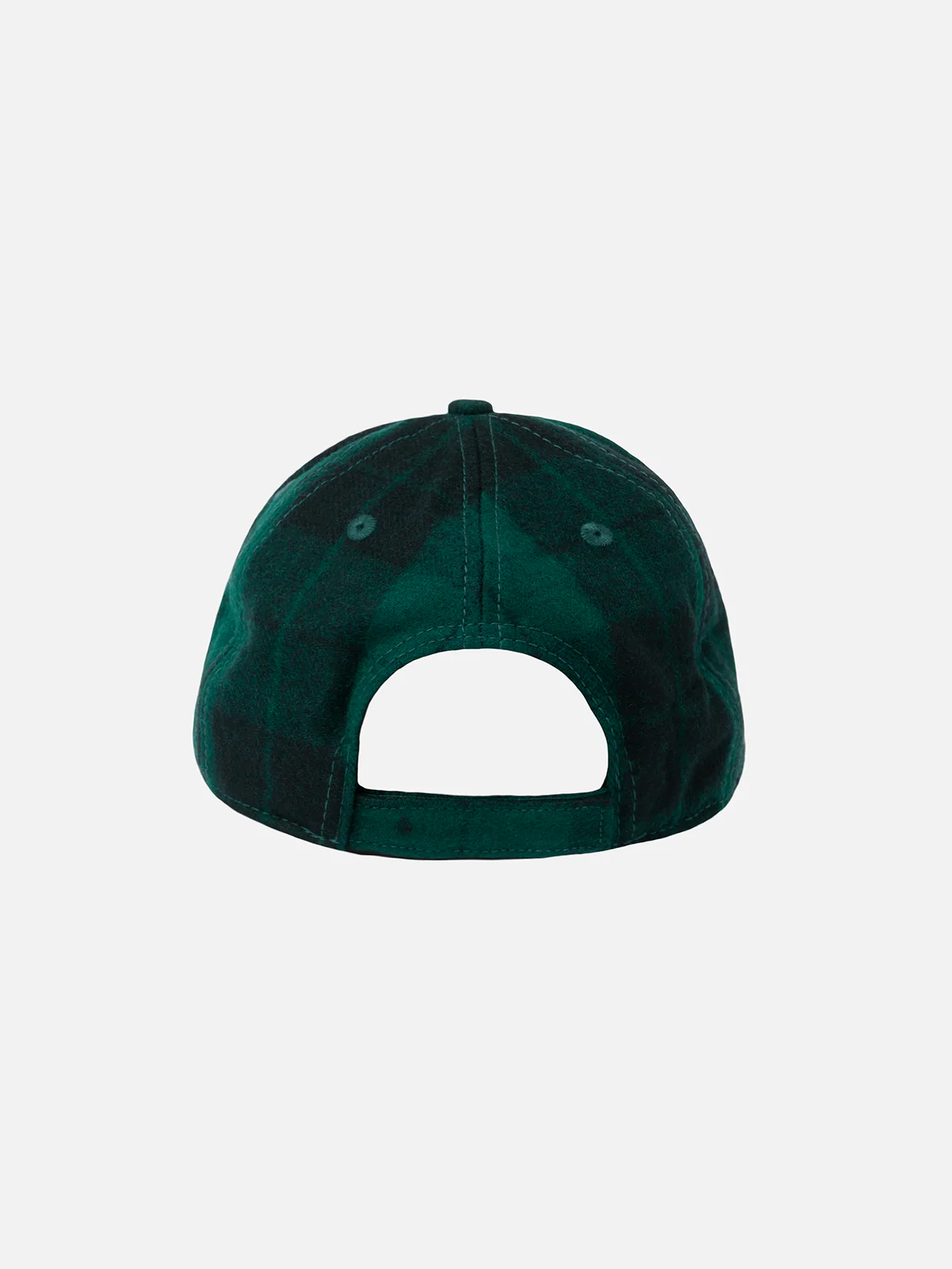 Baseballpet van wol met tartanprint en corduroy klep.