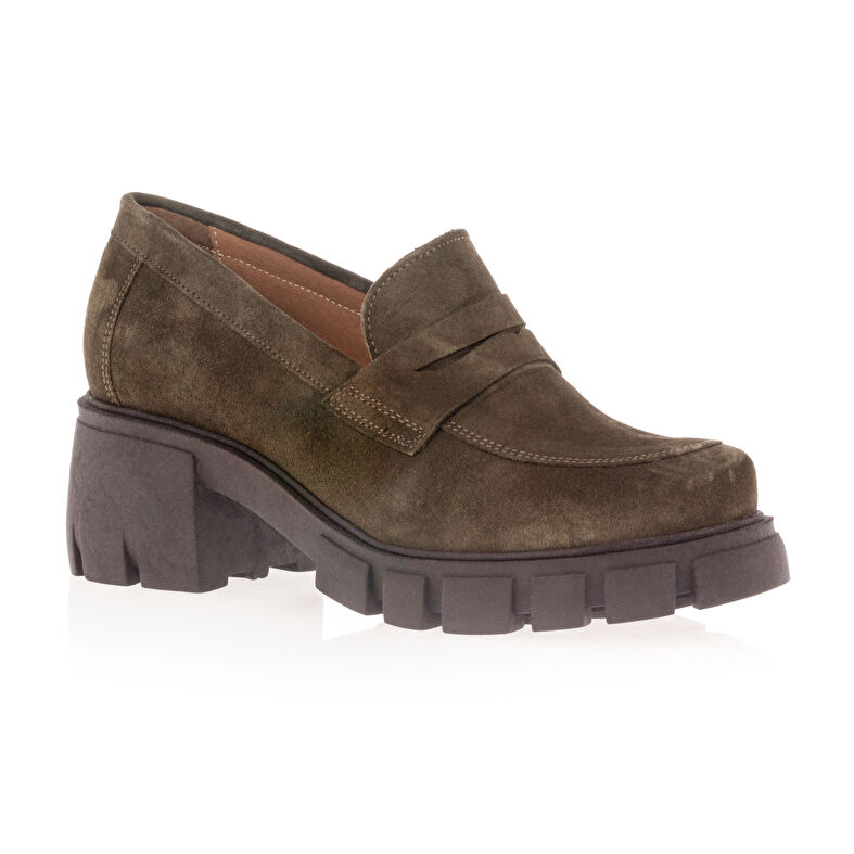 Grüne Damen-Loafer/Bootsschuhe