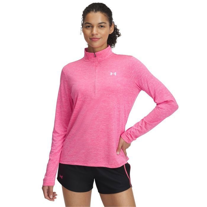 Camiseta de treino feminina Under Armour Tech™ com zíper até a metade