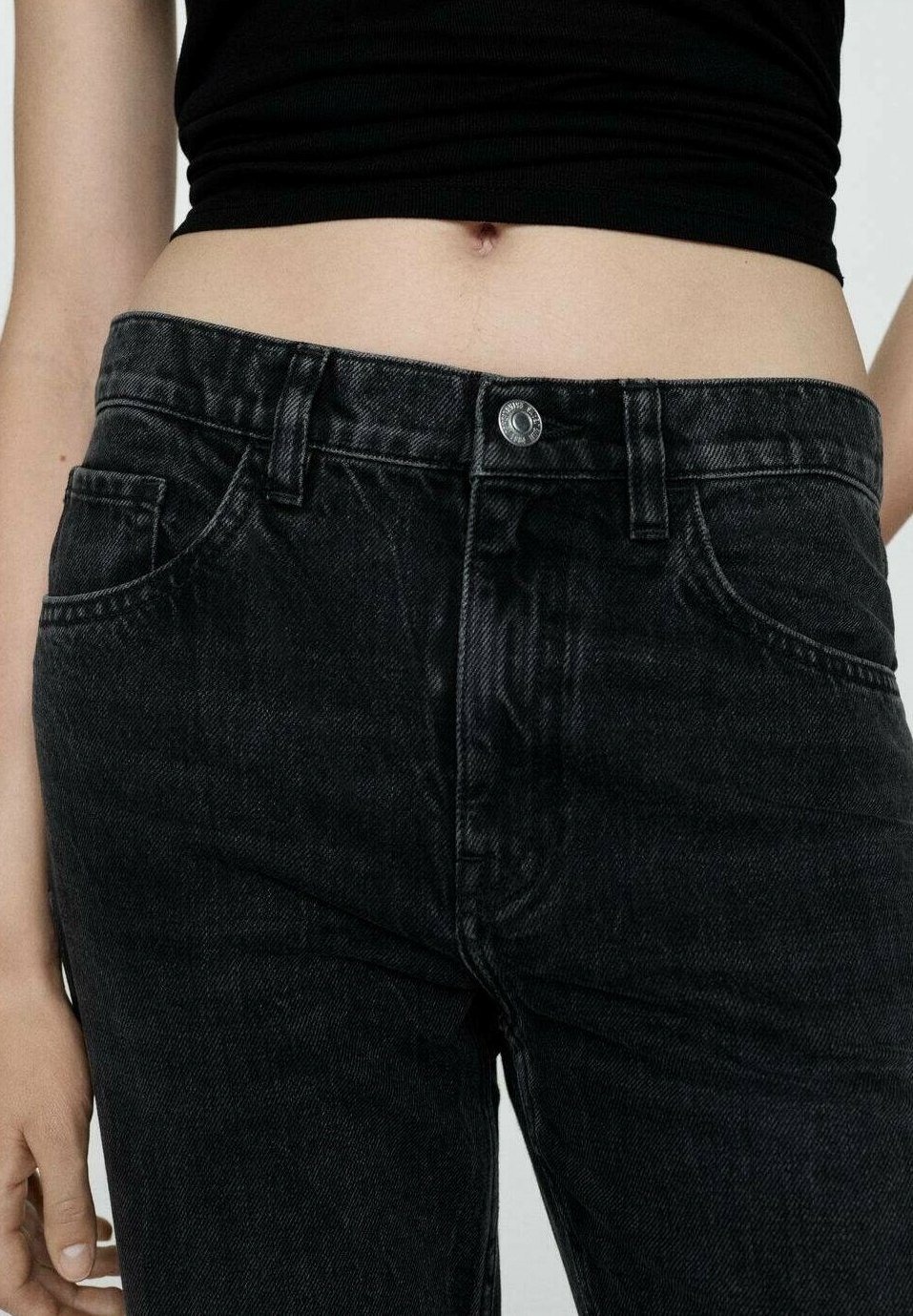 Mango jeans met rechte pijpen - zwarte denim