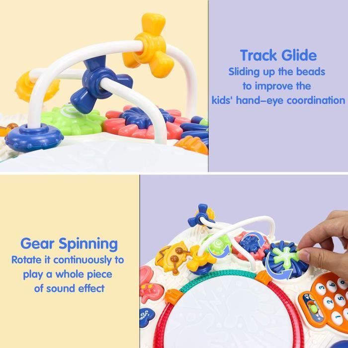 Giocattolo - KYAMRC - Tavolo attività per bambini 6 in 1 - Musicale - Educativo - Unisex