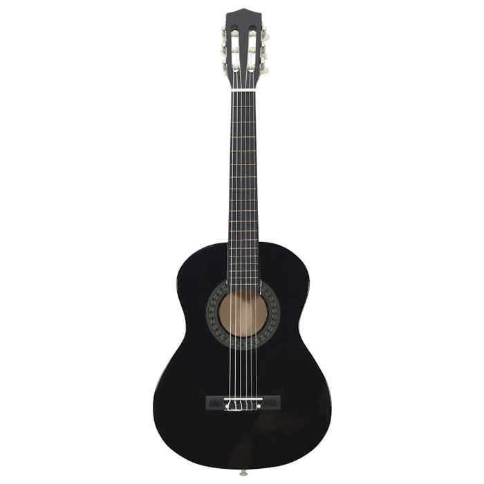 Guitarra clásica vidaXL para principiantes y niños, negra, 1/2, 34