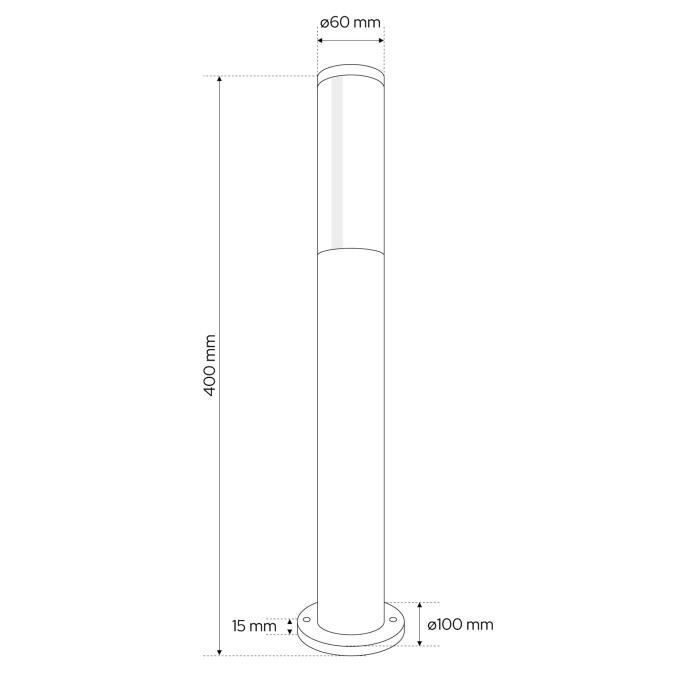 Poste de jardim - Linha Garden - TULIS OV 40 - Preto - IP54 - Metal