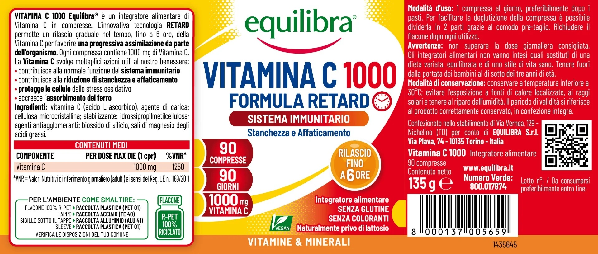 EQUILIBRA Equilibra Vitamine C 1000 90 tabletten Ascorbinezuur