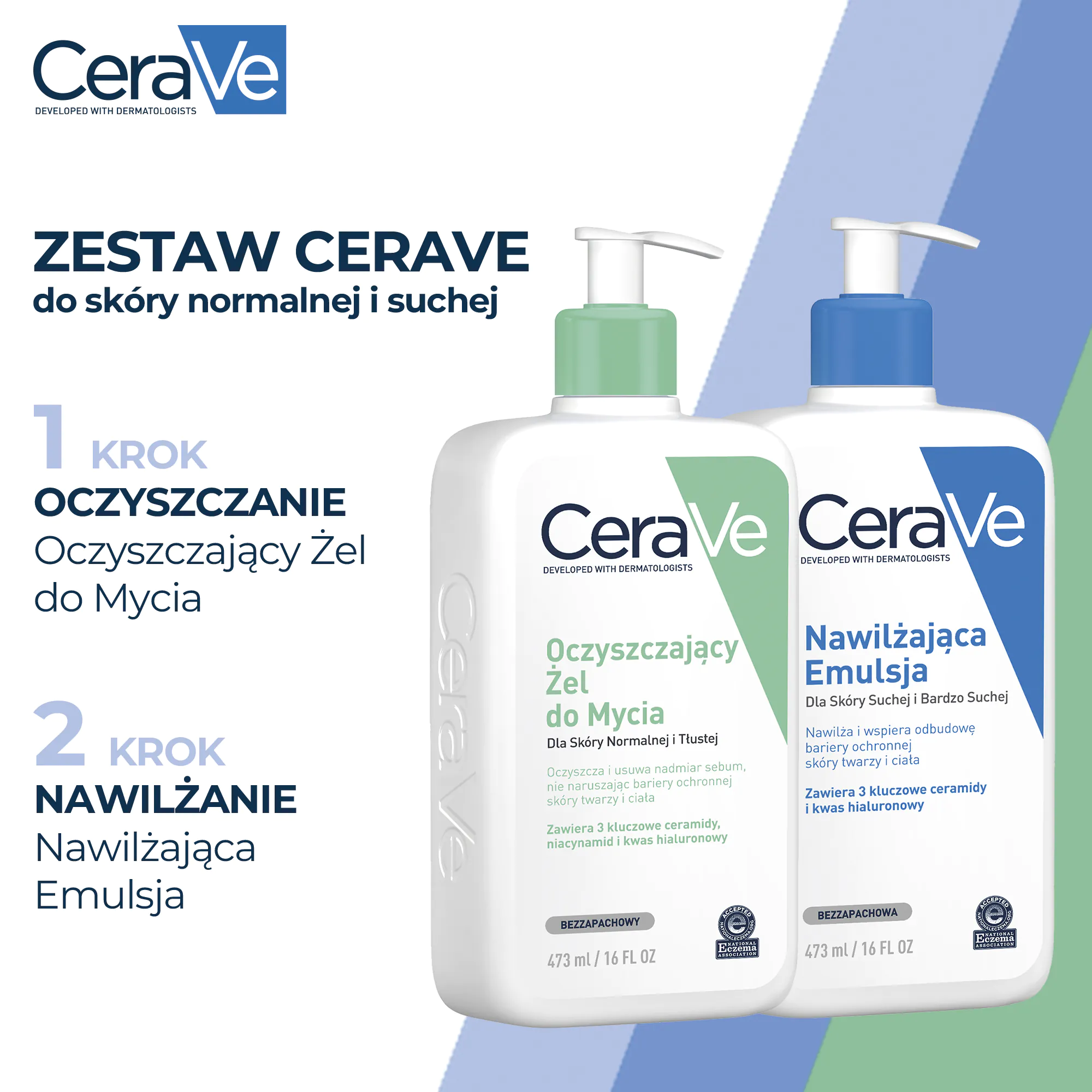 CeraVe Zestaw (Żel oczyszczający + Nawilżająca emulsja)