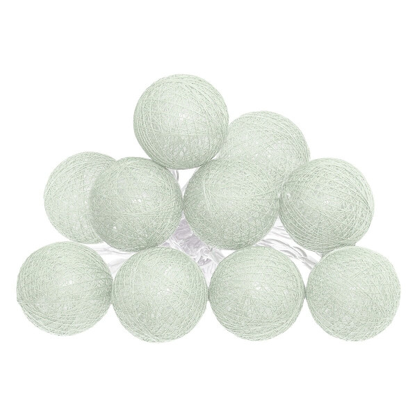 Girlanda COTTON BALLS 10 lampek LED seledynowe na baterie