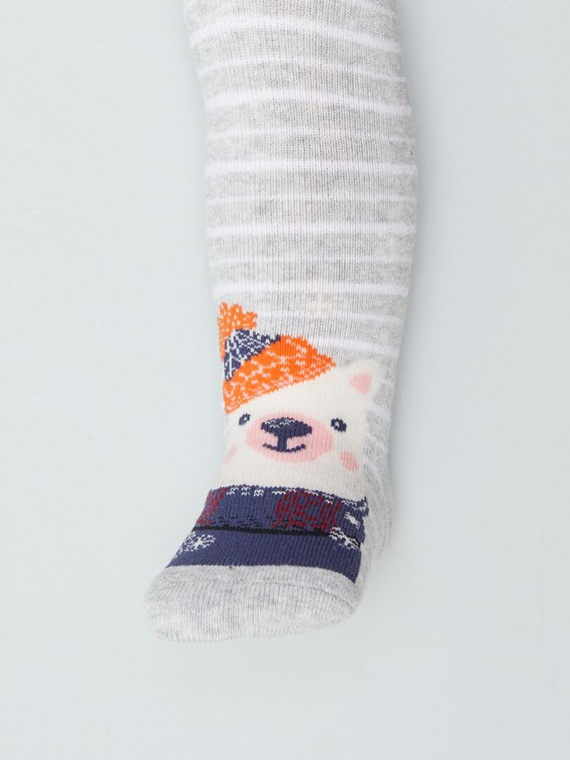 Conjunto de 2 pares de meias-calças quentinhas - urso