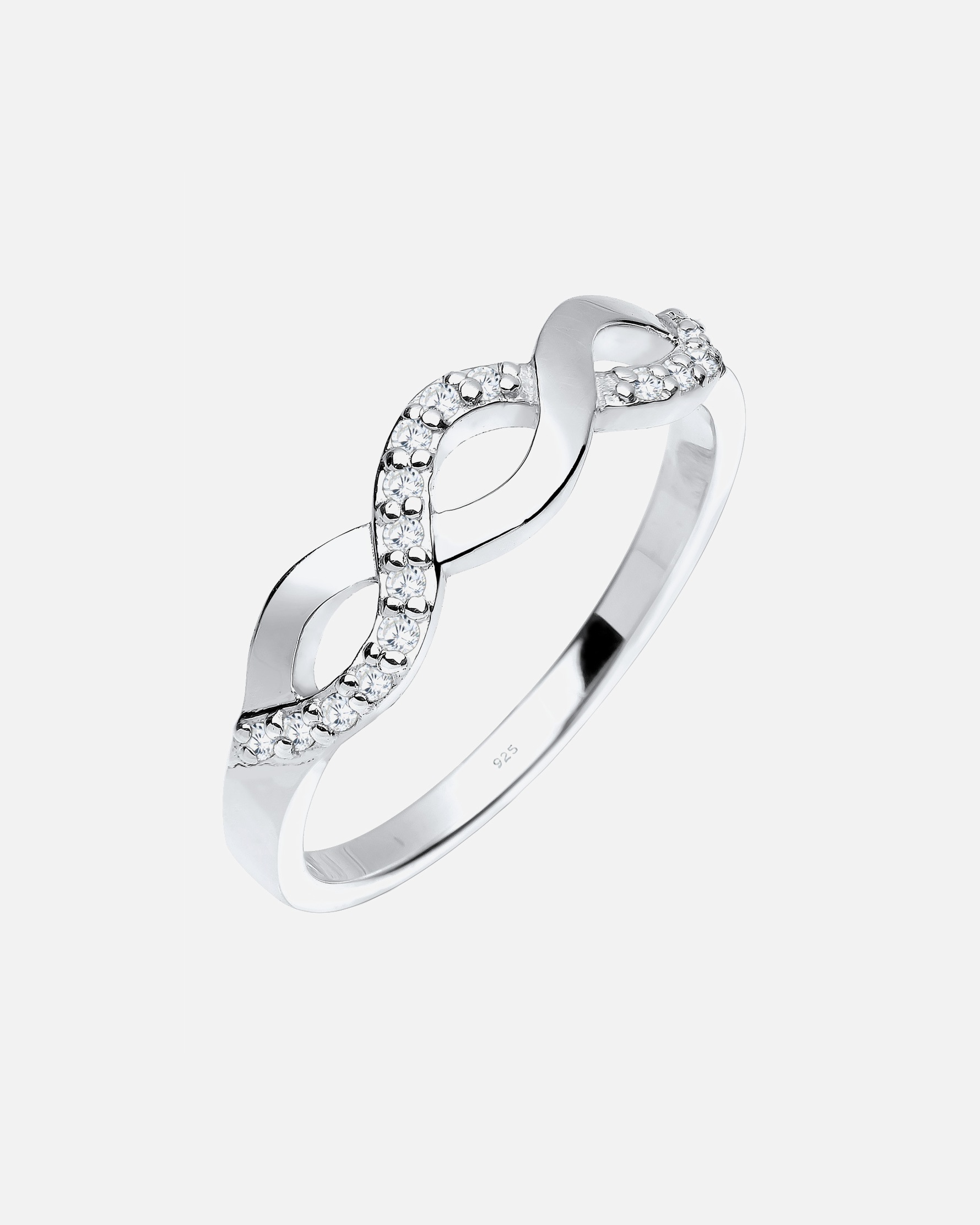 Elli Femmes Nœud vagues Infinity avec pierres en zirconium en argent sterling 925