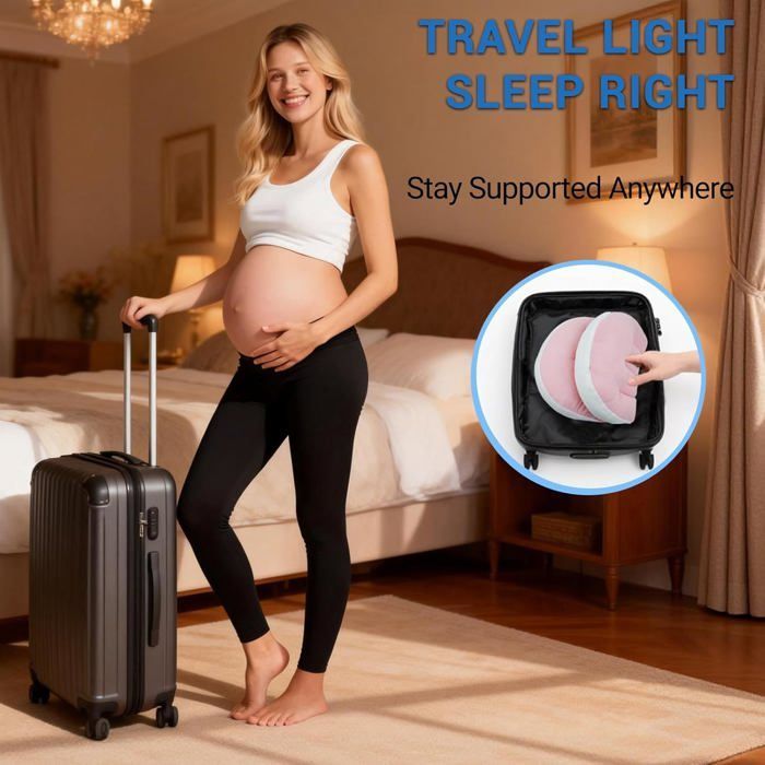 Pregnancy pillow for expectant mothers, memory foam pillow for side sleepers, Pink