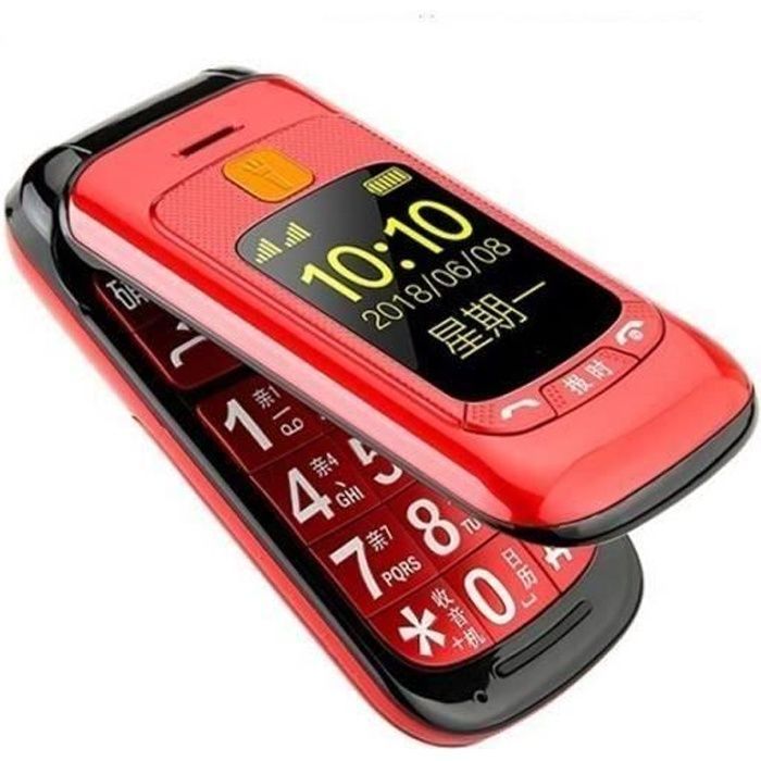 Teléfono plegable con botones grandes para personas mayores - Pantalla LCD doble - Timbre y volumen extra altos - Botón SOS S32512