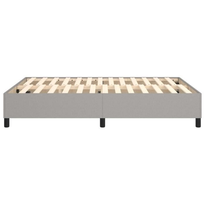 Sommier à ressorts de lit - ESTINK - Gris clair - 140x200 cm - Tissu - Pieds inclus