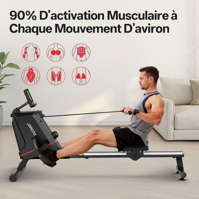 Vogatore indoor - JOROTO - JR30 - Resistenza magnetica 40 kg - Monitor Bluetooth - Carico massimo 160 kg