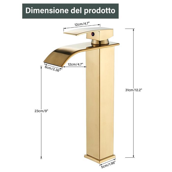 Grifo de baño tipo cascada, grifo mezclador de baño tipo cascada con orificios, cartucho cerámico.