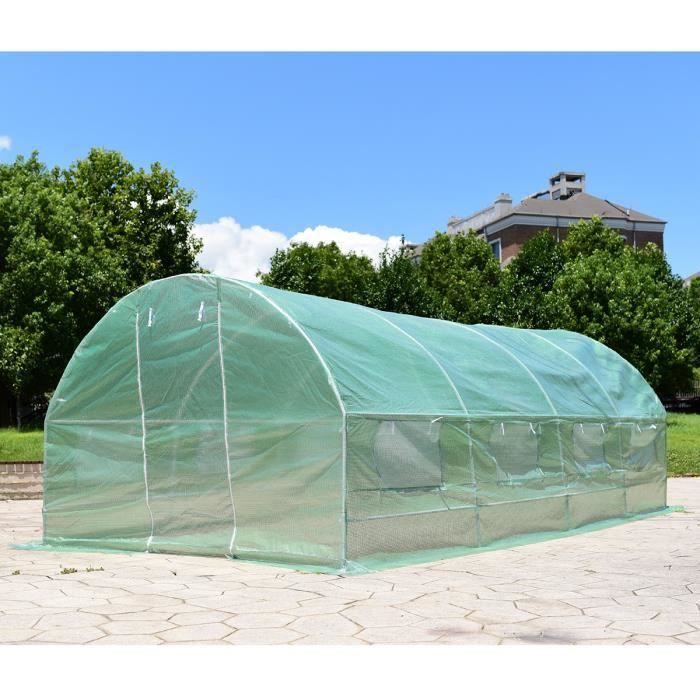 Serre de jardin - 300x600x200cm - Acier antirouille - PE anti-UV - Imperméable