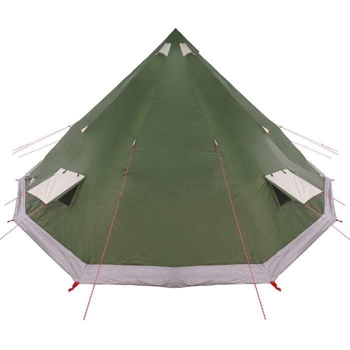 Tent - Green Tipi - 12 Person - Waterproof - 560x560x300 cm
