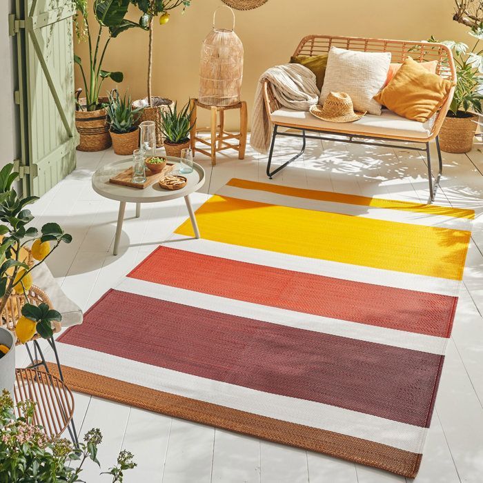 Alfombra de exterior - NAZAR RUGS - CAPRI - Reversible - Naranja - 150x220 cm
