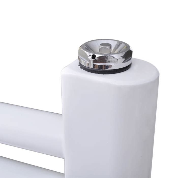 Toallero curvo para calefacción central - 600x1160mm - Acero - Blanco - Conectores