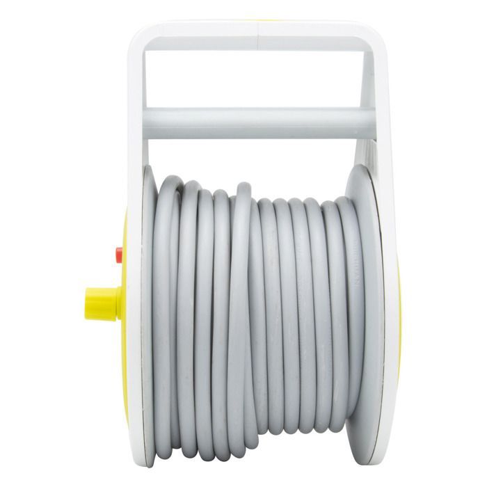 Mini carrete de cable de diseño con 3 tomas (2P+E) - 7 m - Verde - Zenitech