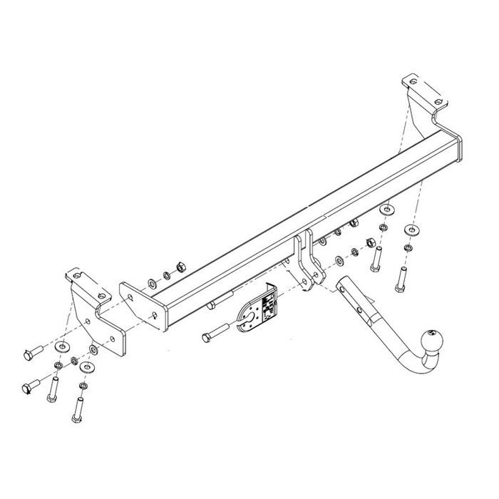 Engate de reboque tipo pescoço de cisne para Toyota Rav 4 (06/00-02/06) + Kit de fiação universal de 7 pinos - Auto-Hak
