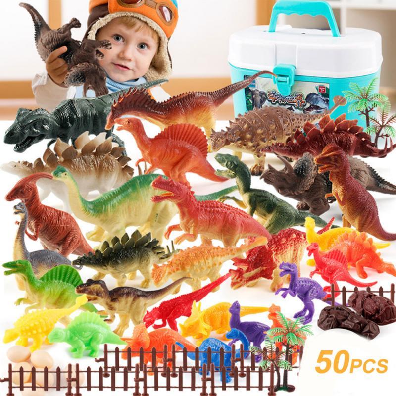 Conjunto de Dinossauros do Mundo com os Modelos 44, 50 Peças e Conjunto de Brinquedos de Dinossauros Gigantes (10925, 10926, 10928) - Brinquedo de Dinossauros de Plástico - Presente Ideal