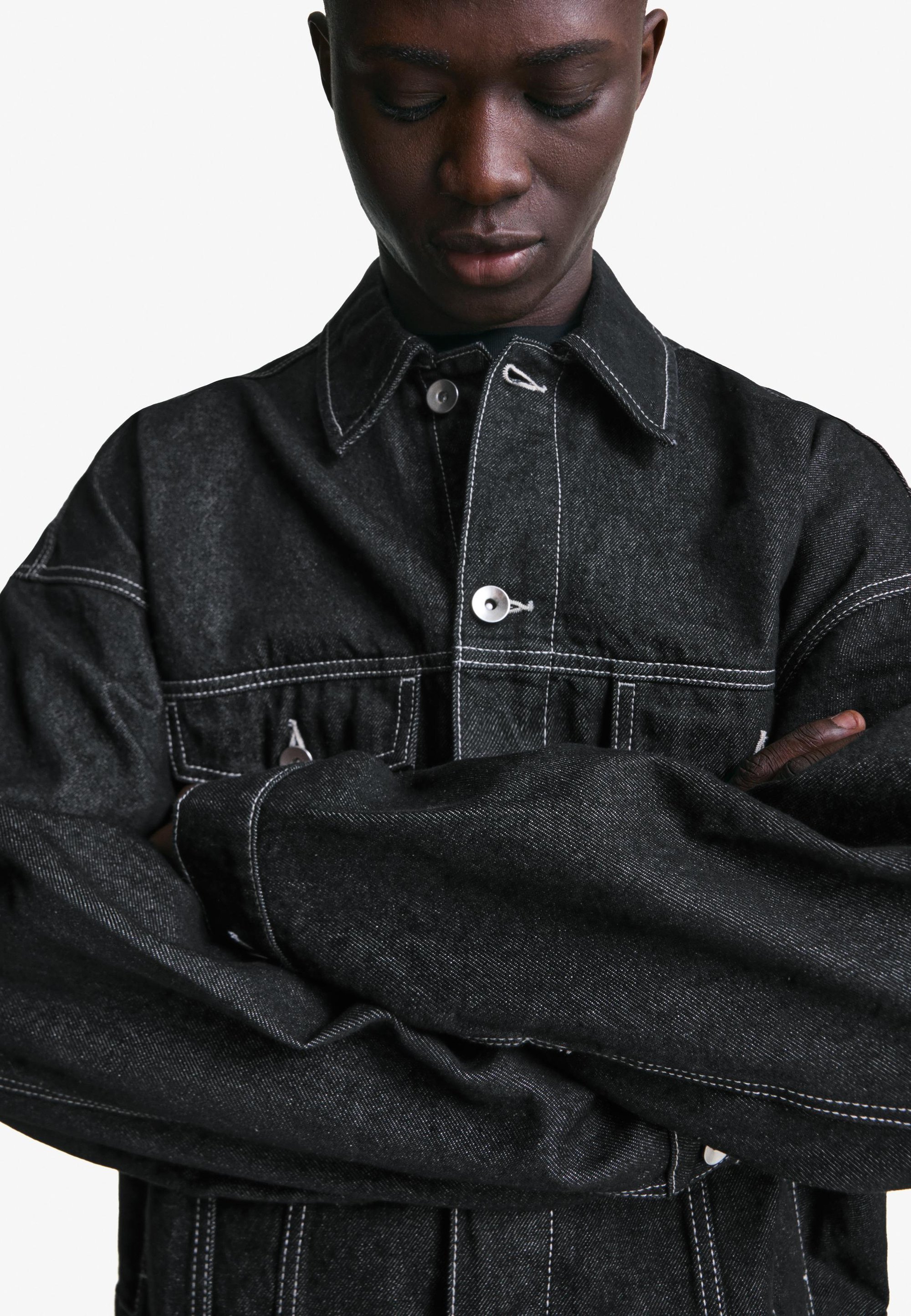 Veste en jean Bershka - noire