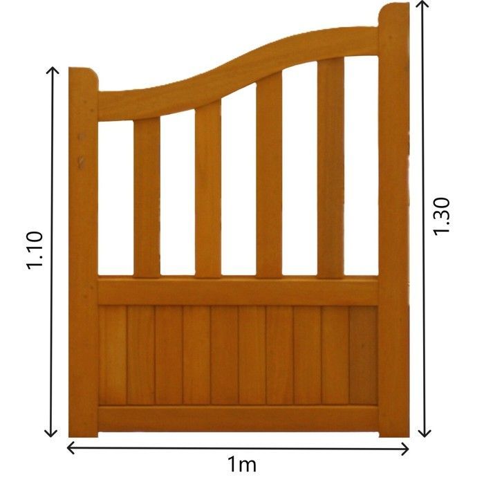 Openwork Wooden Gate, 1m wide x 1.10/1.30m high