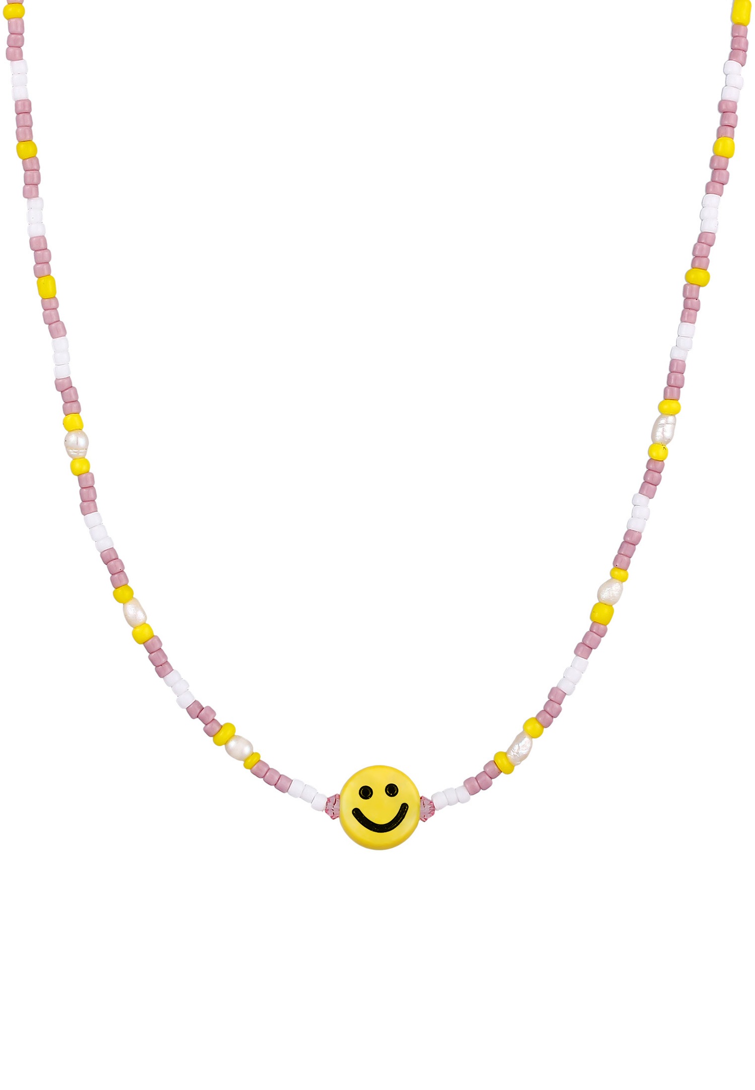 Elli Perles de verre avec Smiling face pour Femmes avec Perles de Culture d'Eau Douce en argent sterling 925 plaqué or