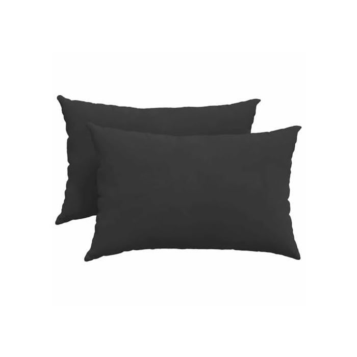 Almofadas de sofá em tecido - vidaXL - Preto - 60x40x20 cm - Capas removíveis - Enchimento de poliéster