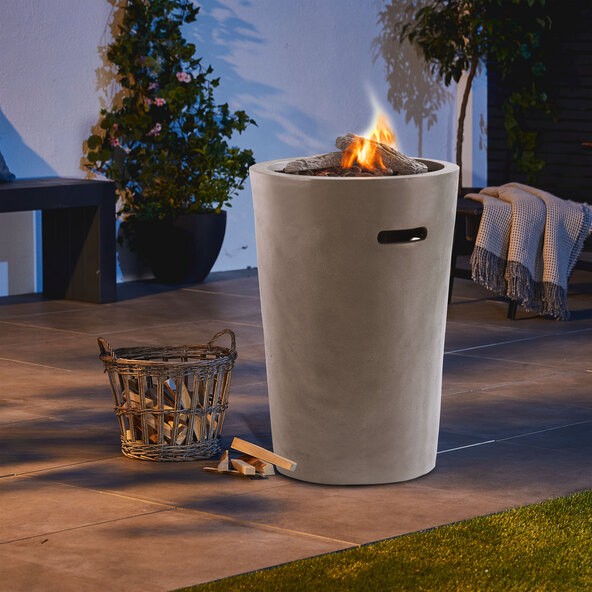 Gaskamin Compact Round, grå