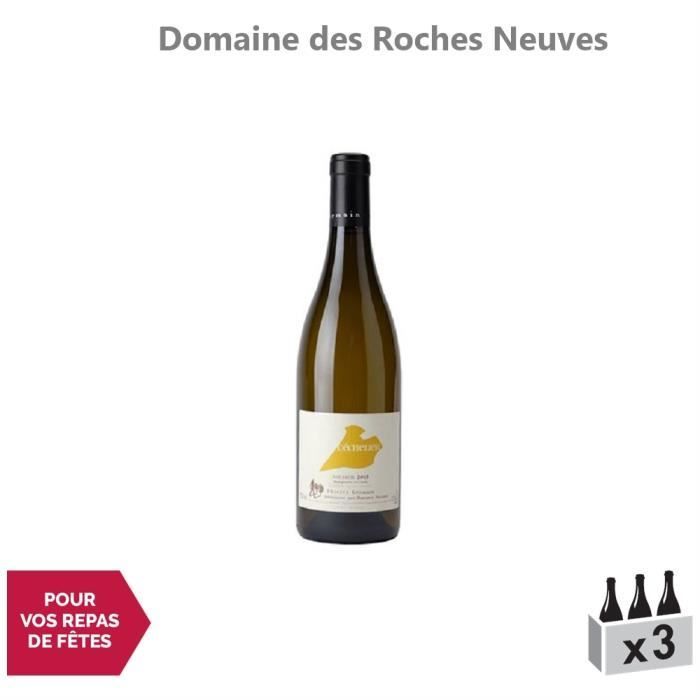 Saumur L'Echelier Blanc 2016 - Lot de 3x75cl - Domaine des Roches Neuves - Vin AOC Blanc du Val de Loire - Cépage Chenin