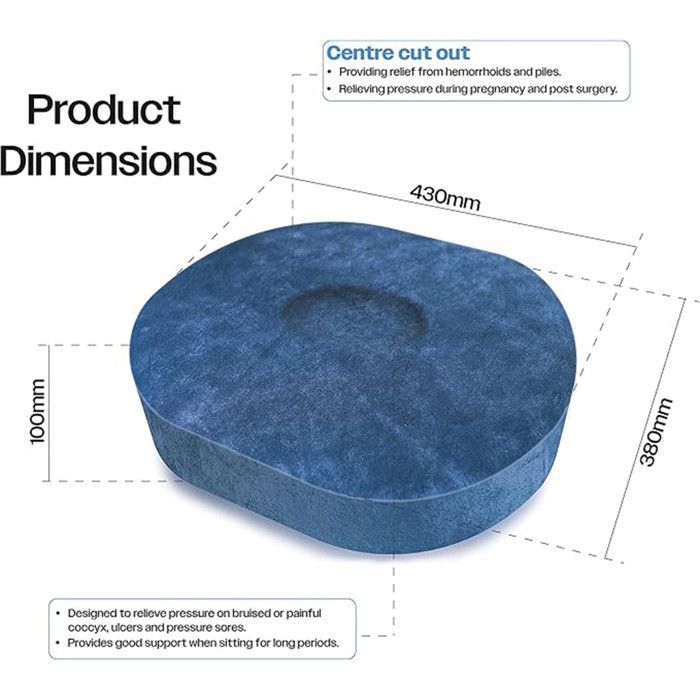 Coussin orthopédique Aidapt VM934E - en Forme de Donut pour soulager la Pression Pendant la Grossesse, Les douleurs au Coccyx