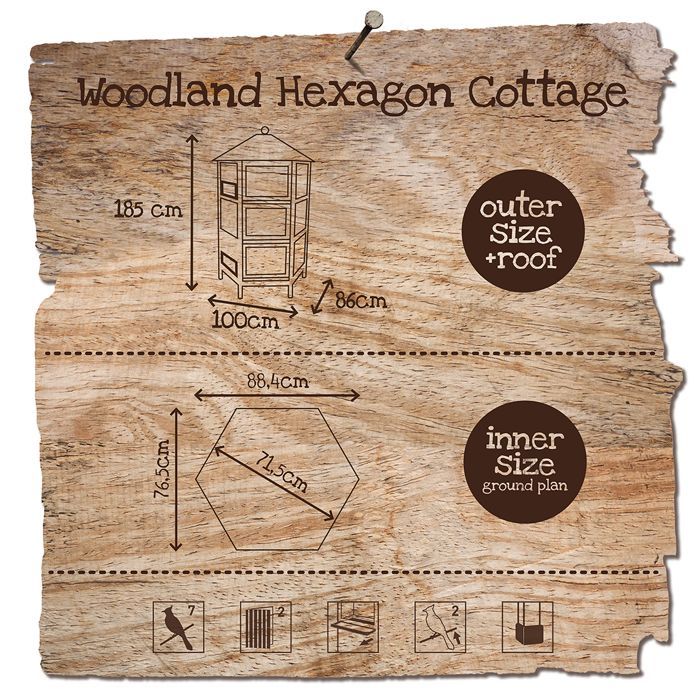 Aviario Duvoplus Woodland Hexagon Cottage