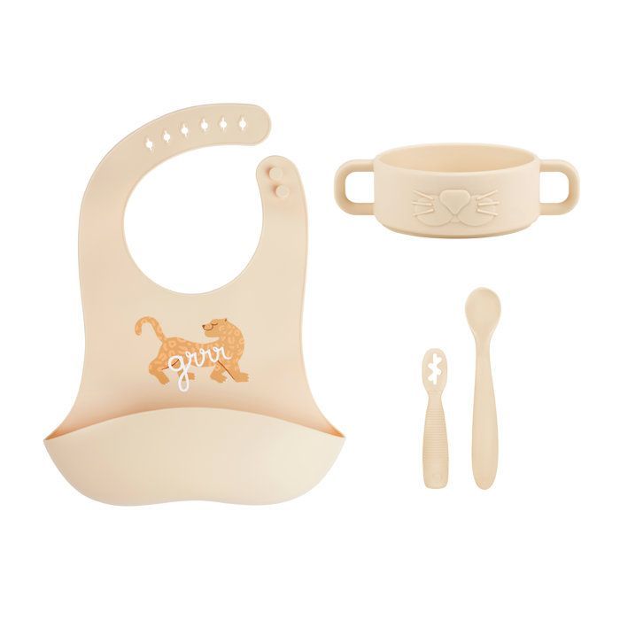 Babymoov - Silicone Baby First Meal Set - Weaning Tableware - Developed with an Occupational Therapist - Mini Roar