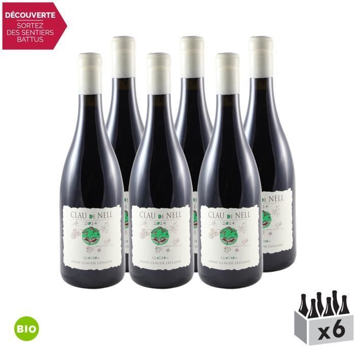 Clau de Nell Grolleau Rouge 2014 - Bio - Lot de 6x75cl - Appellation IGP Val de Loire - Vin Rouge du Val de Loire - Cépage Grolleau