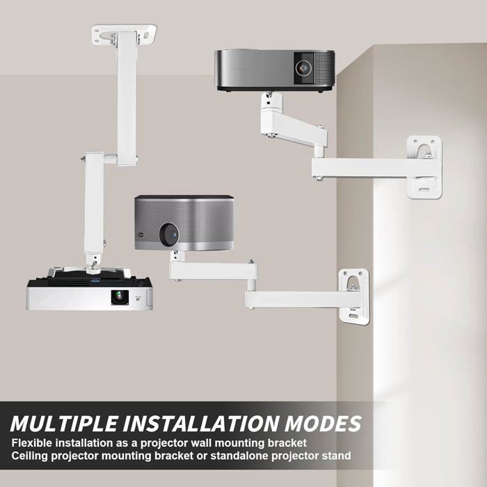 Soporte de techo plegable para proyector, soporte de techo ajustable con rotación de 360° para proyector, soporte de pared para estante de proyector