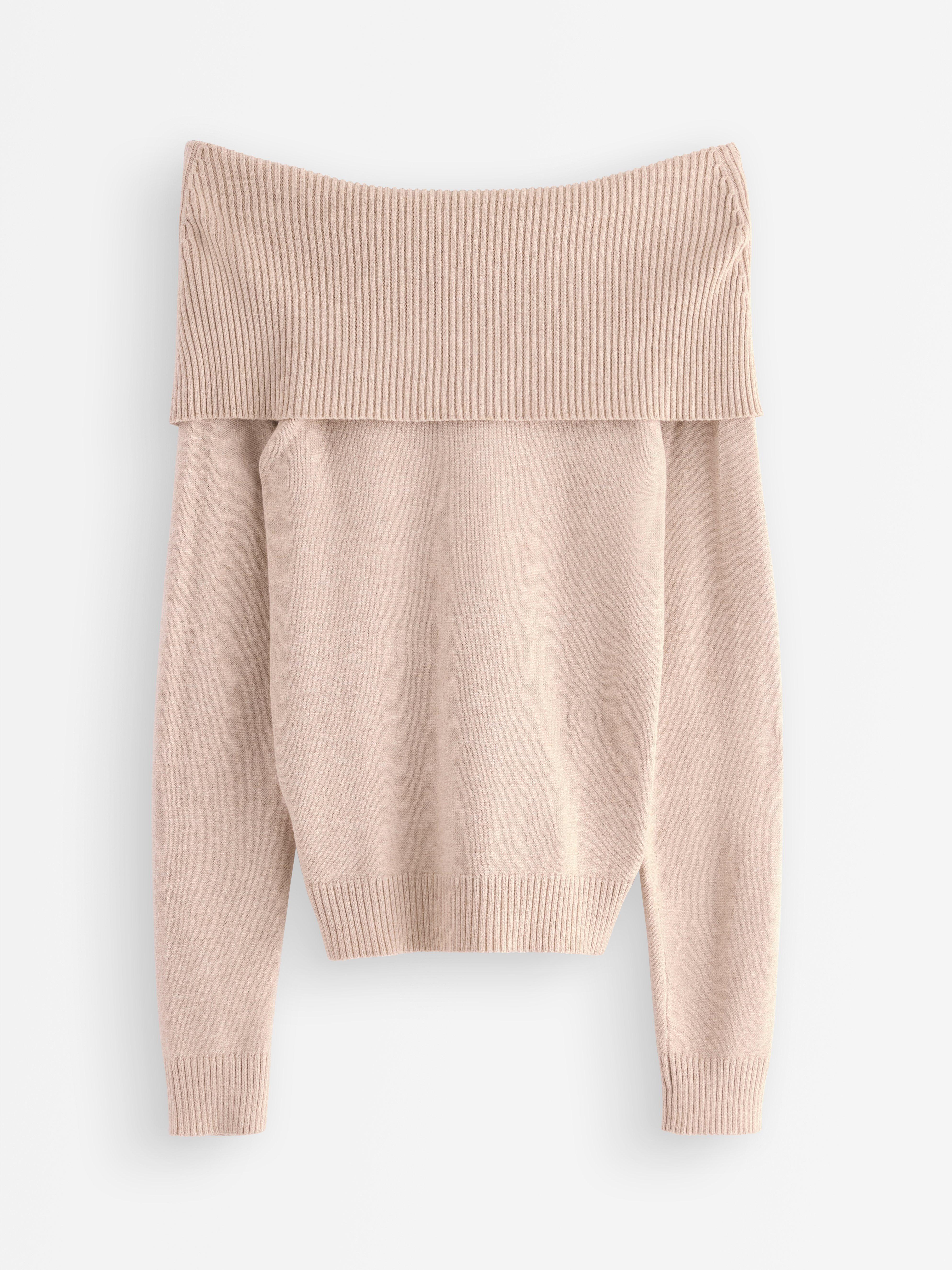 Genser med bare skuldre Beige melert