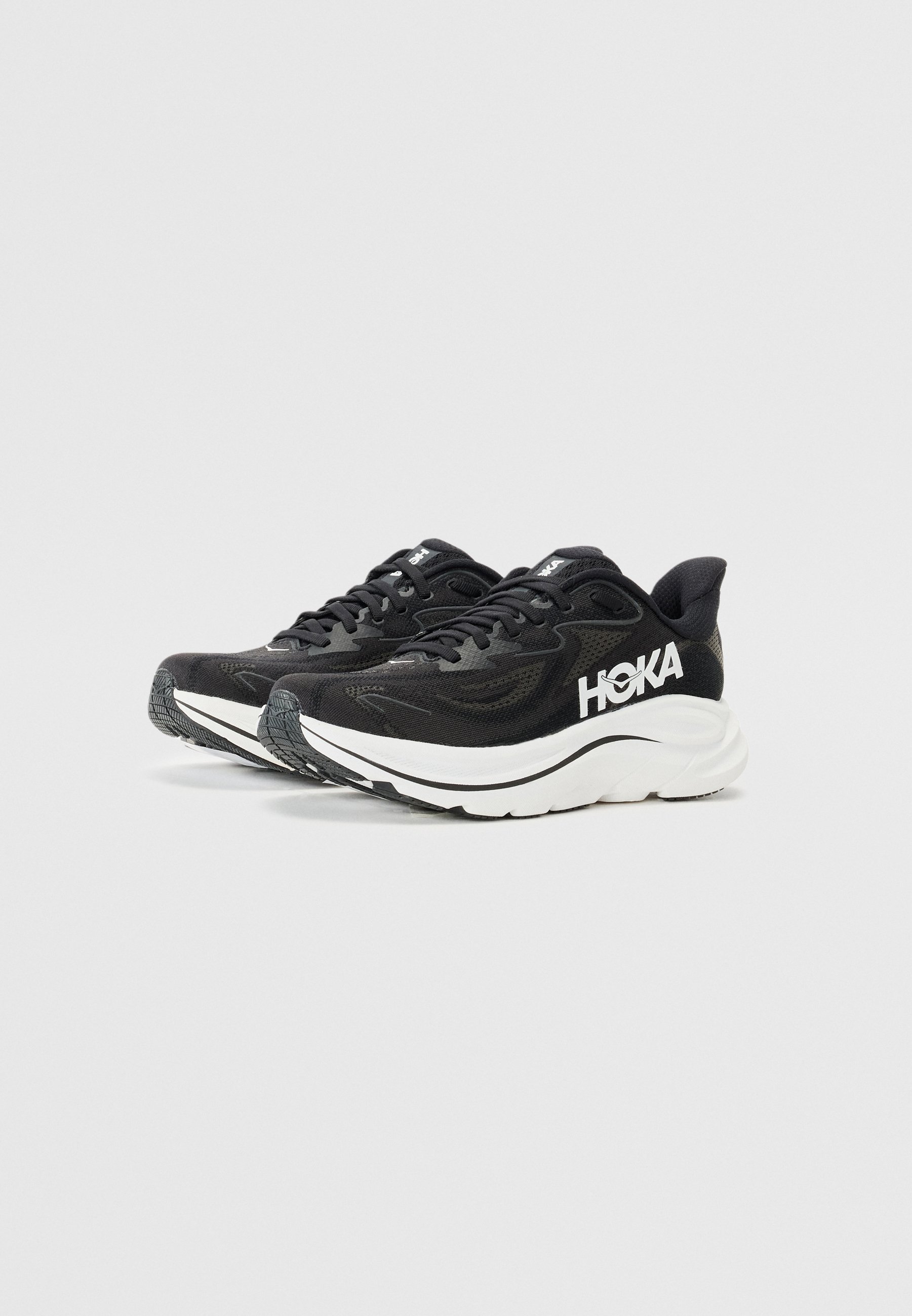 HOKA CLIFTON 10 - Straßenlaufschuhe - schwarz/weiß