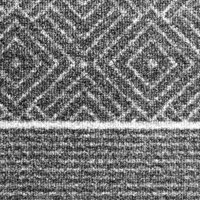 Alfombra Olymp a medida, alfombra de interior con estampado de rombos, plateada, 80 x 150 cm