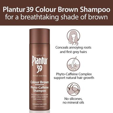 Plantur Koffein Shampoo til brunt hår 250 ml