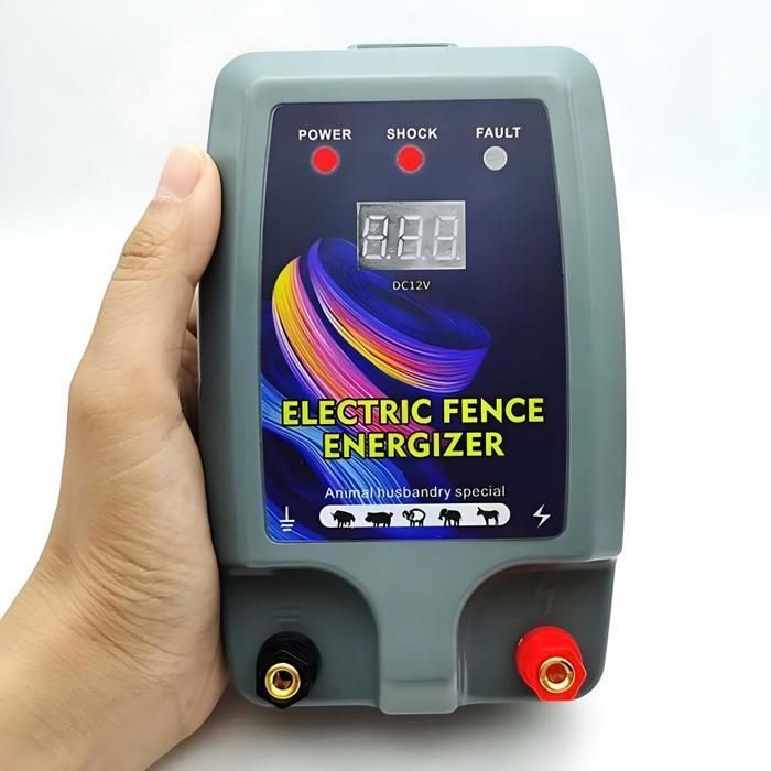 High-Power Electric Fence for Livestock and Poultry - 3 Power Modes - Waterproof, Digital Display - Easy to