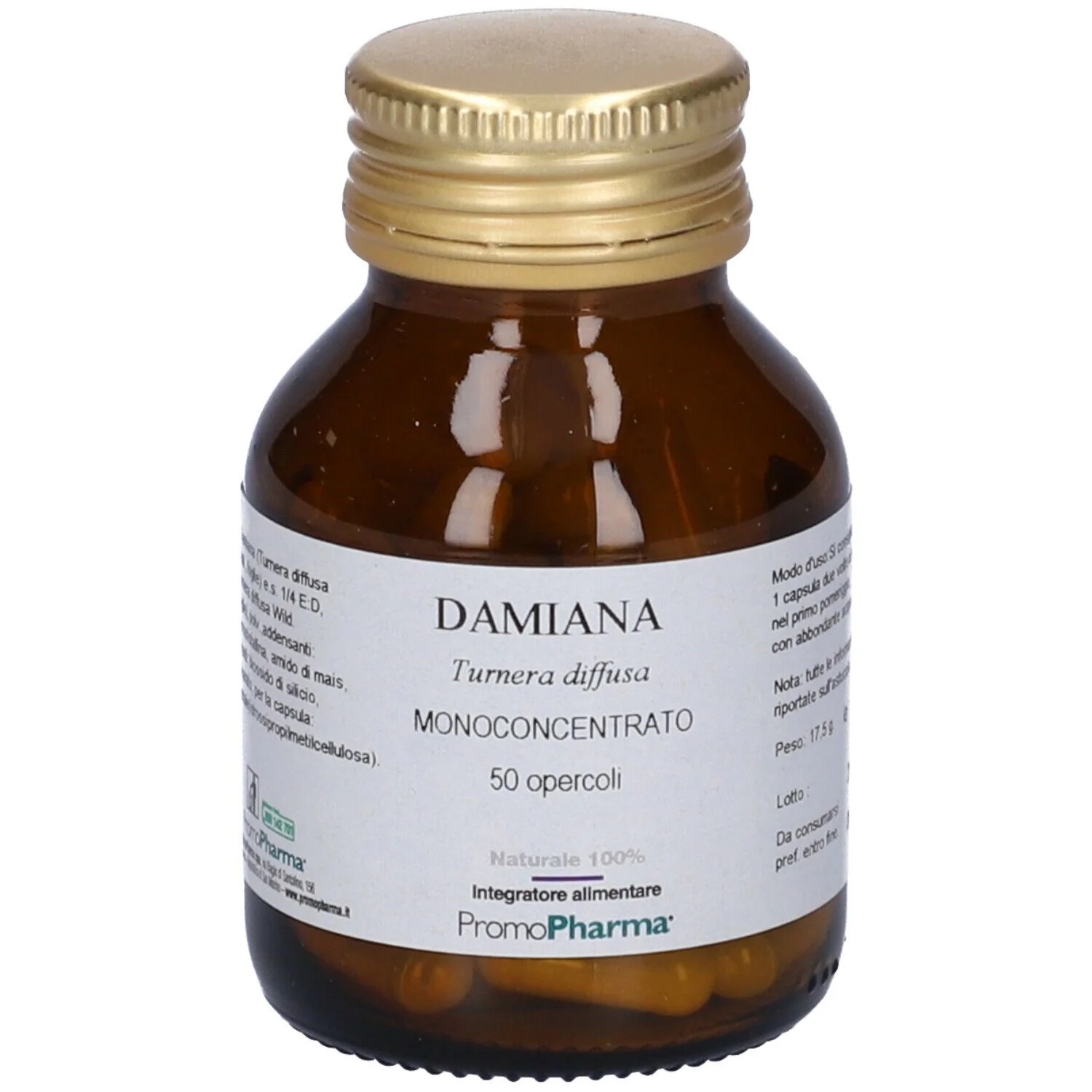 PROMOPHARMA Damiana 50 capsules, nuttig voor de darmtransit