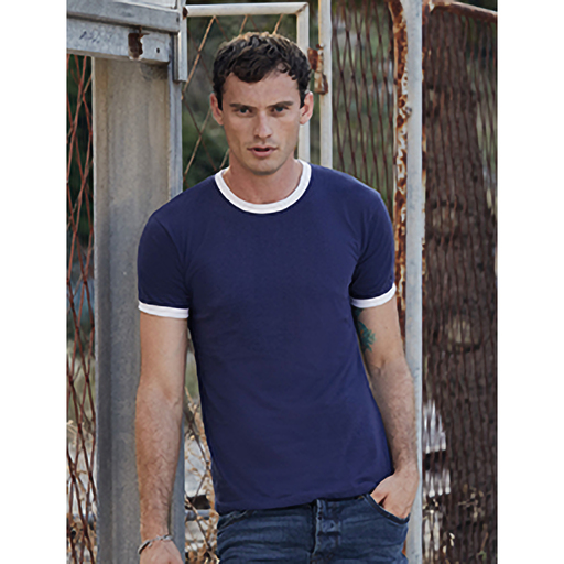  Camiseta De Manga Corta Con Bordes De Diferente Color Fruit Of The Loom