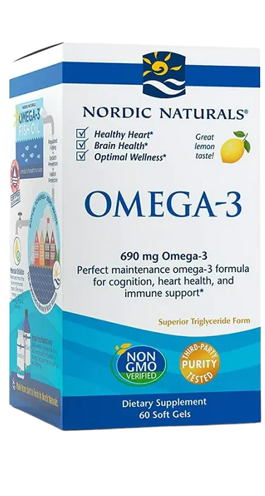 Nordic Naturals Omega 690 mg, Smak cytrynowy, Kapsułki