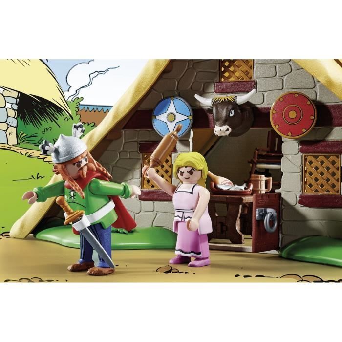 PLAYMOBIL 70932 Astérix, La hutte d'Abraracourcix, Personnages, 110 pièces, Dès 5 ans