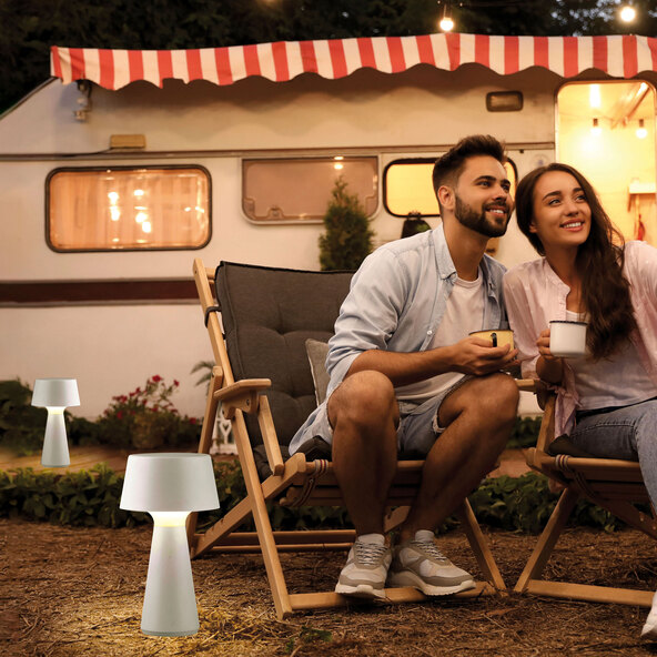 Lepa LED rechargeable table lamp, set of 2, white