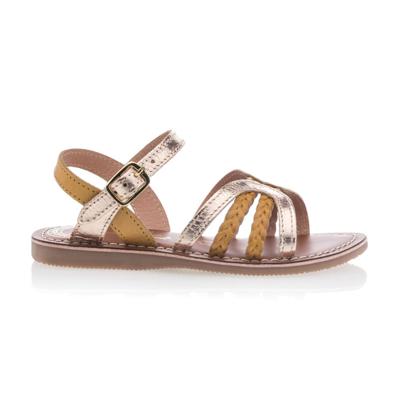 Sandalias amarillas para niña / Zapatos de punta abierta