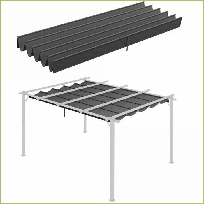 Ersatzdach pour Pergola - Outsunny - 3,5x2,5m - Entwässerungslöcher & Sonnenschutz - Gris Foncé