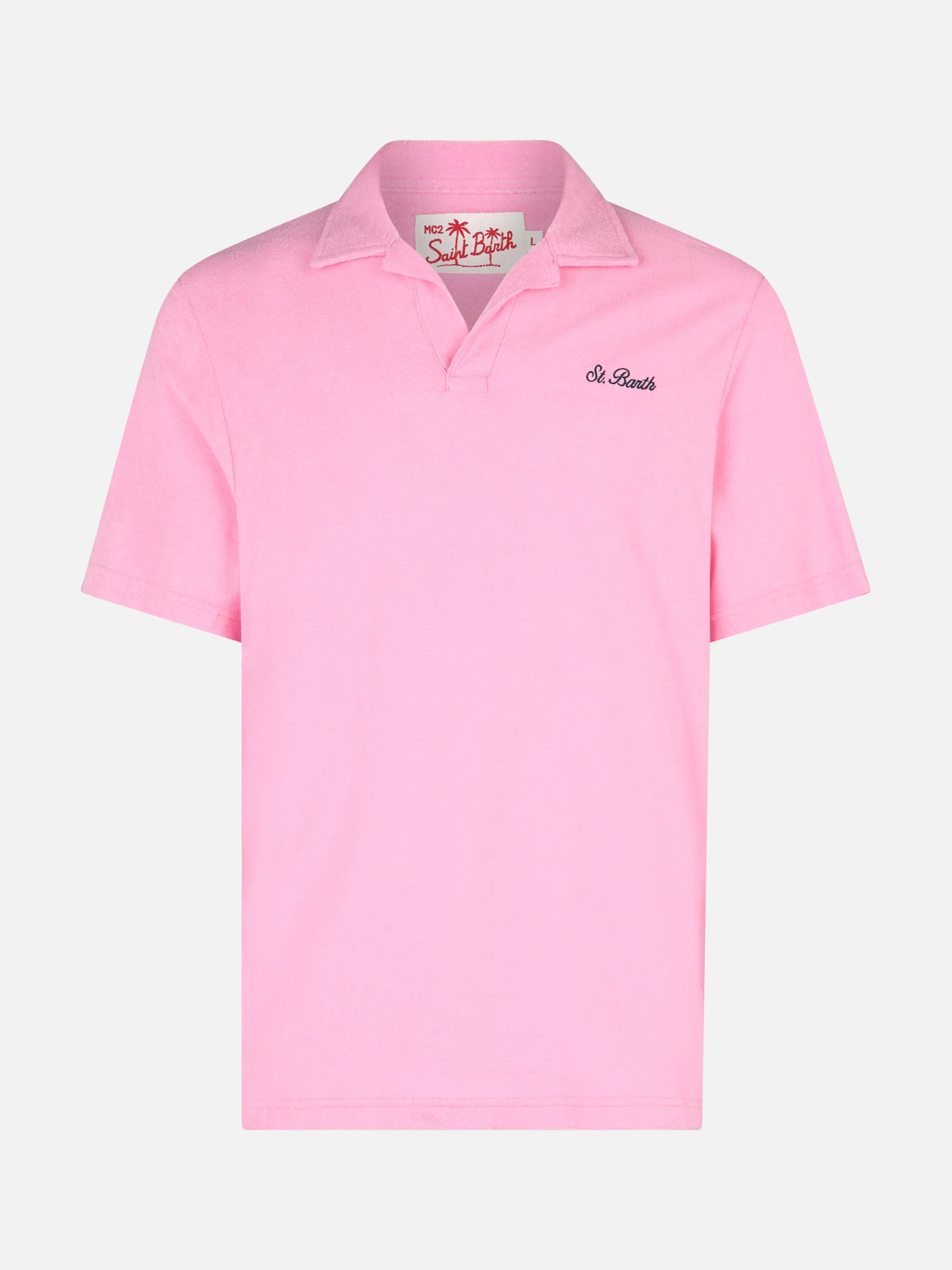 Jeremy Pink Terry herenpoloshirt